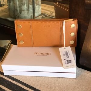 Hammitt Tan Leather Wallet with Gold Studs